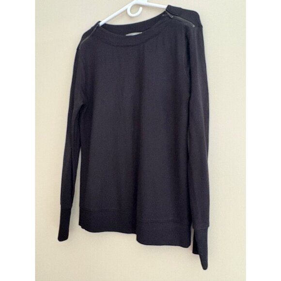 Athleta Studio Zip Boatneck Casual Top Zip Shoulder Details Size Small Tall - Picture 8 of 14